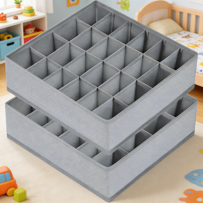Organizer Divider 2 Packs Underwear Organizer, 24 Cell Closet Organizers and Storage Organizer Sock Holders Organizers for Storing Socks