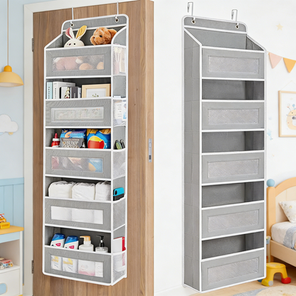 Organizer Storage, 5 Shelf Hanging Door Organizer with 5 Large Capacity Pockets