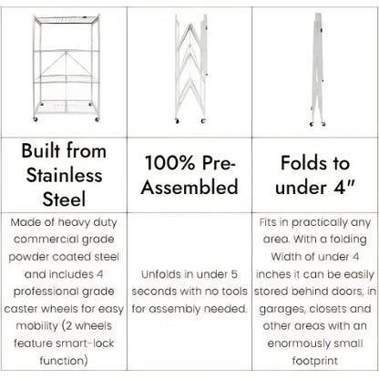 No Assembly Required! 360° Rotating Storage Shelf for Easy Access