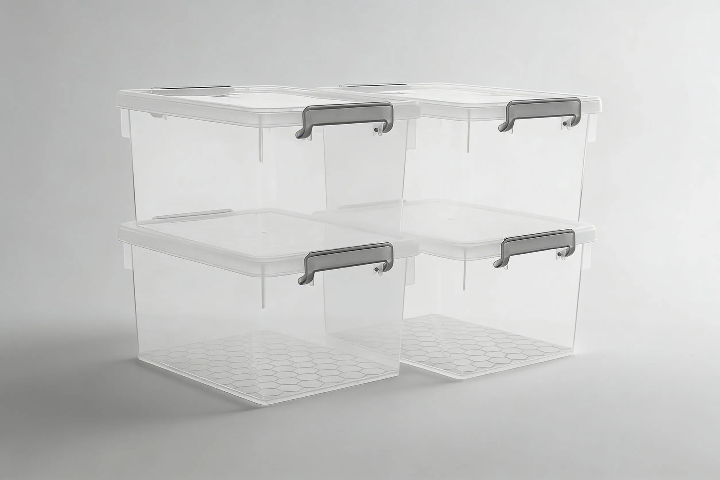 22.2 Qt Plastic Storage Bins, 4-Pack with Lids & Stackable