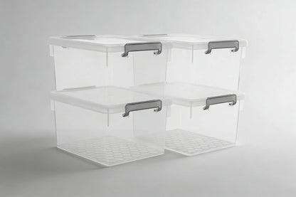 22.2 Qt Plastic Storage Bins, 4-Pack with Lids & Stackable